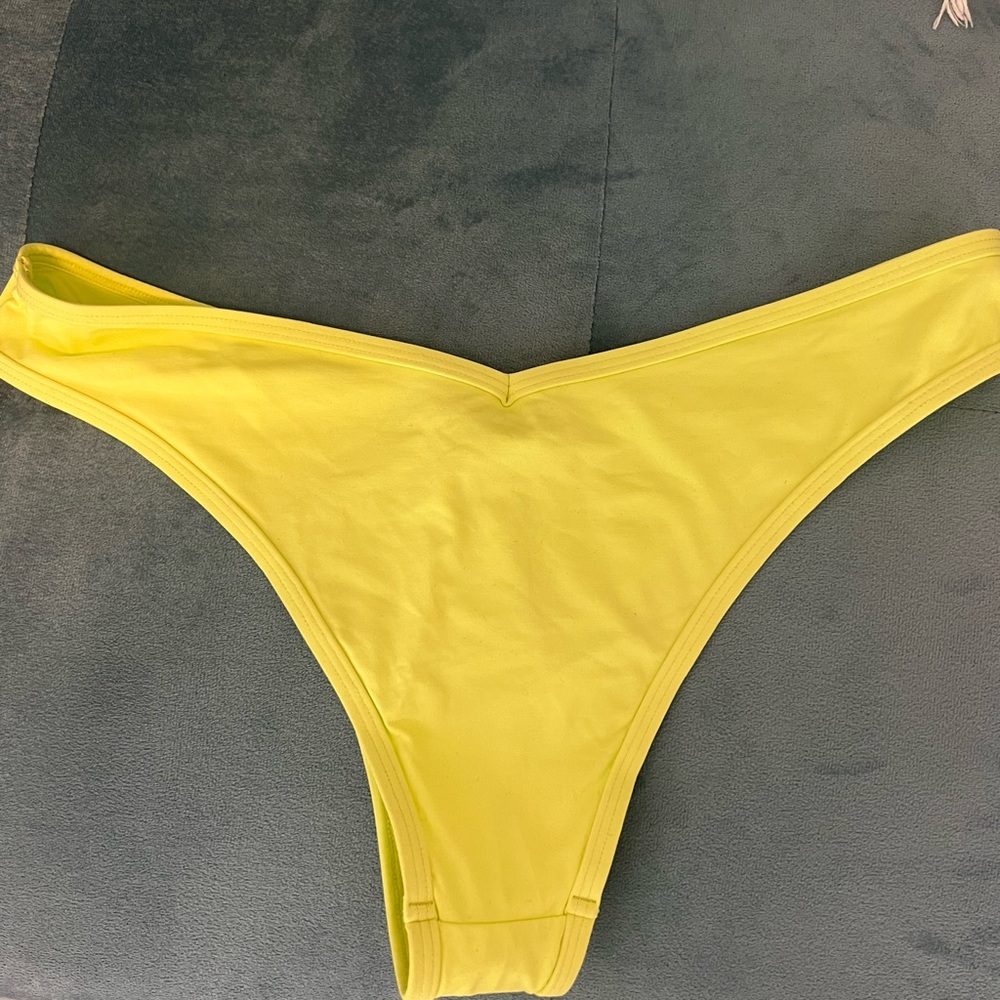 NWT WeWoreWhat Bright Yellow/Green Bikini Bottom